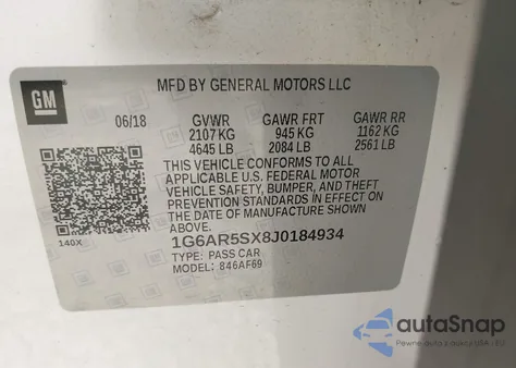 2018 Cadillac Cts Luxury from USA, damaged, VIN 1G6AR5SX8J0184934